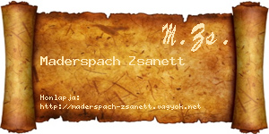 Maderspach Zsanett névjegykártya